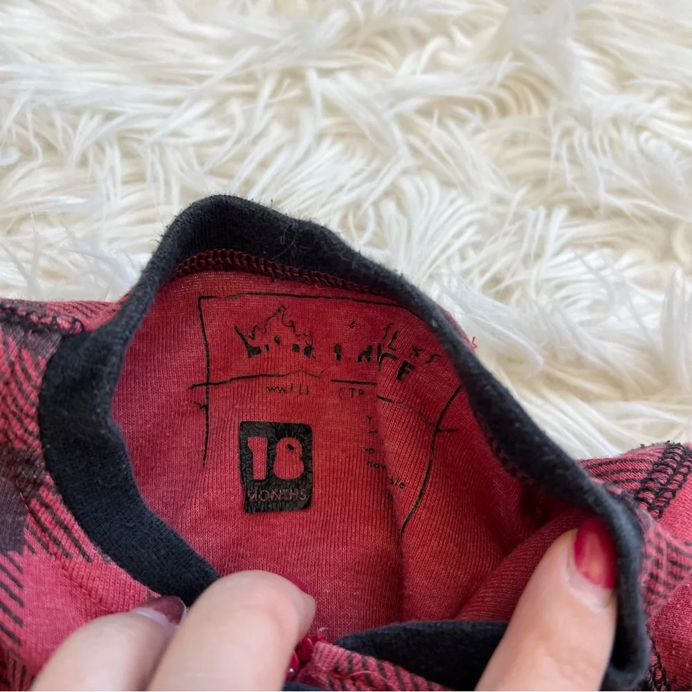 Baby Buffalo Plaid Zip Pajamas Footless Sleeper 18M Red Black